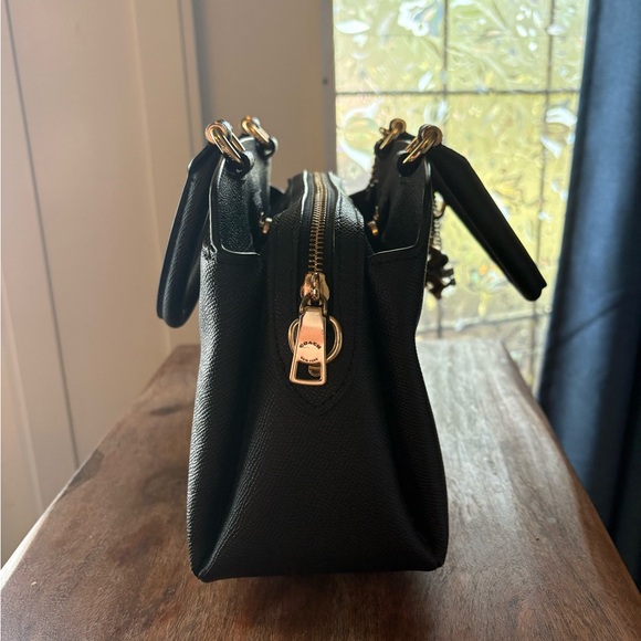Black Coach Crossbody Purse with Gold Accents - Picture 4 of 13